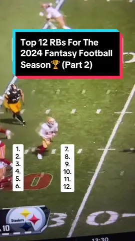 The 12 BEST RBs in fantasy football this season🏆#nfl #fantasyfootball #fantasyfootballtips #fyp 