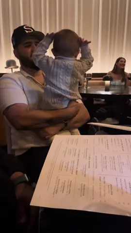 Why is my 9month old son flirting with these girls at dinner. Got more game than his daddy 😂 #chicago #babyfever #rpmsteak #rizz #imscared 