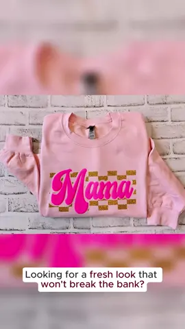 MAMA light pink tees & sweatshirts with pink puff and gold glitter 😍 #tiktopshopsummersale #tshirts #mama #viral #pink #glitter 
