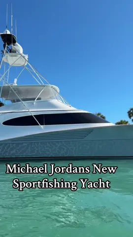 A slow pass of Michael Jordans New Bayliss Sportfishing Boat while docked in Walkers Cay, Bahamas.  Where as the last boat was wrapped, the Air Force One design on the hull is now painted.   #boat #yacht #michaelbjordan #sportfishing #sportfish #boatlife #fypシ゚viral #luxury 