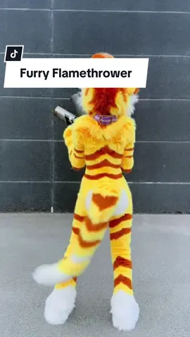 Im on fire for you 😘 #flamethrower #furry #fursuit #flamethrowerfursuit 