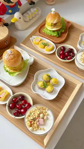 Breakfast is not the same｜Beef burger + shrimp slider with thick egg yolk + mushroom and shrimp slider to start the day full of energy #cooking #satisfying #trending #fyp #foryoupage #eating #foryou 