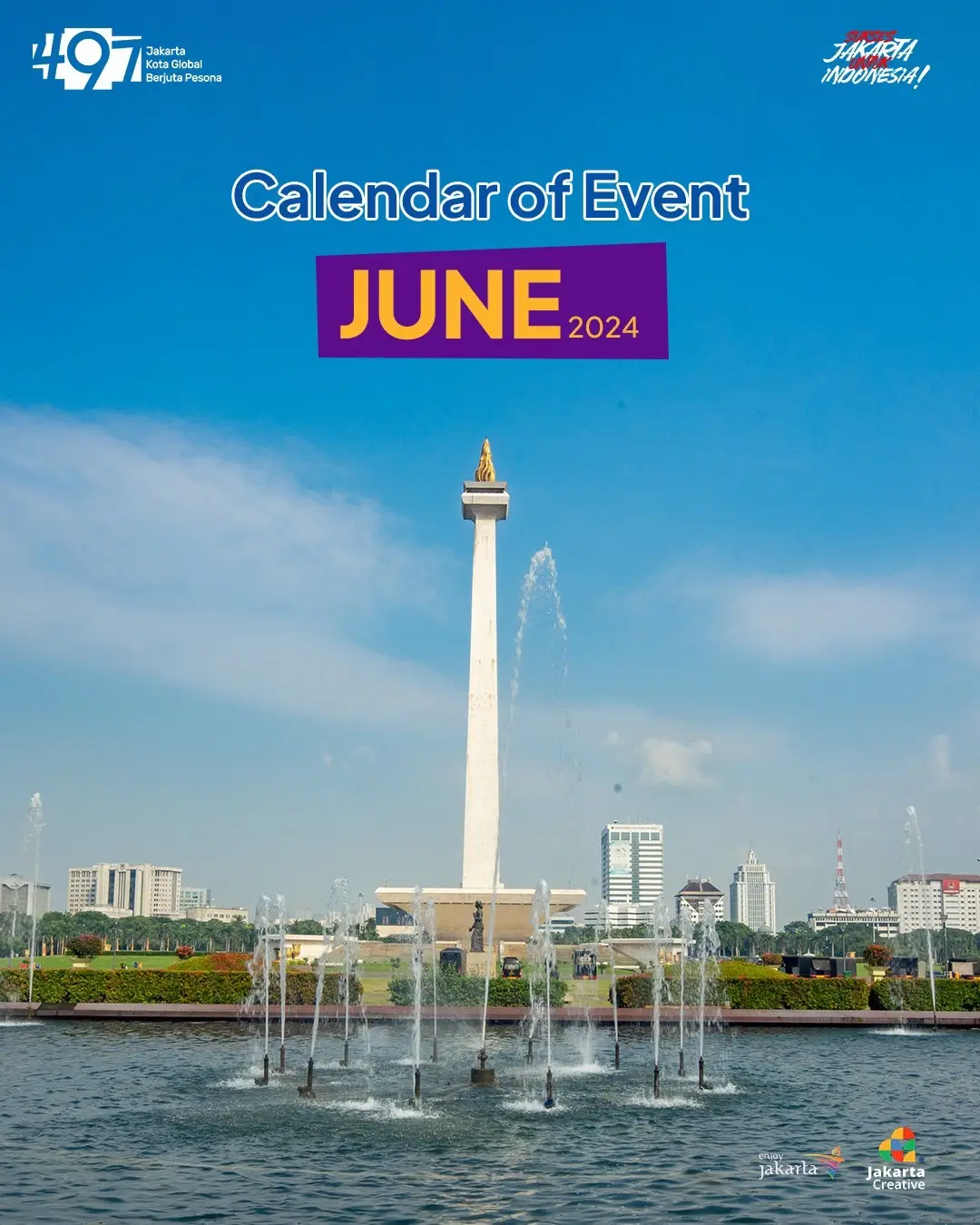 A roll of exuberant happenings is here to fire up your June in Jakarta. Unfold the upbeat music nights, vibrant festivals, and yes, a roundup of key events of Jakarta's anniversary celebrations. Pick yours, it's gonna be alive and kicking! See ya in the crowds! 🙌👋 #EnjoyJakarta #SeeMoreJoy #JakartaTourism #Jakcation #VisitJakarta #CalendarOfEvent #JakartaAnniversary #JakartaEvents