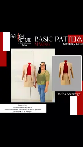 Celebrating the success of these wonderful ladies of Fashion Institute of the Philippines-Sta Rosa for finishing their projects on the last day of their Basic Pattern Making, Saturday class. Congratulations! 👏👏 Mentored by: Instructor Jayme Yap-Bravo Graduate of Business Management Major in Operation, Owner of BVARO designs. #fashioninstituteofthephilippinessantarosa #fipstarosa #fashionschool #fashion #school #students #calabarzon #cavite #laguna #batangas #quezonprovince #dasmarinas #imus #bacoorcavite #santarosa #tagaytay #arcadia #calamba #alabang #muntinlupa #lipacity #lobo #batangascity #candelaria #sariaya #lucena 