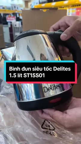 Bình đun siêu tốc Delites 1.5 lít ST15S01 Công suất: 1500W Dung tích: 1.5 lít Chất liệu ruột bình: Inox 201 Chất liệu vỏ bình: Inox 201 Đế tiếp điện: Fada Thương hiệu của: Việt Nam Chế độ an toàn:Tự ngắt khi nước sôi và khi cạn nước Tiện ích: Lọc bã trà Đèn hoạt động Đế xoay 360 độ