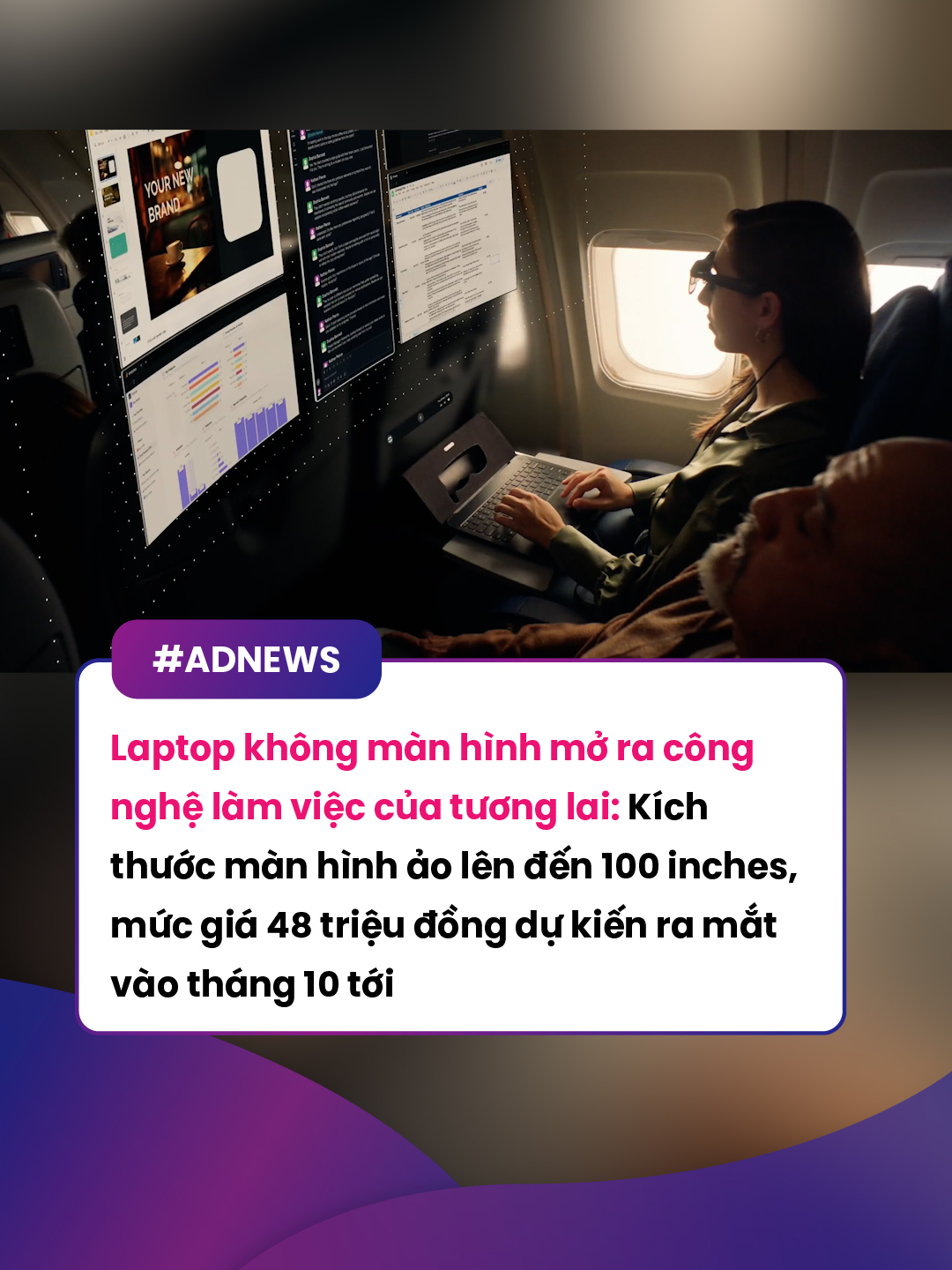 Laptop không màn hình mở ra công nghệ làm việc của tương lai: Kích thước màn hình ảo lên đến 100 inches, mức giá 48 triệu đồng dự kiến ra mắt vào tháng 10 tới #marketing #advertising #marketerszone #trending #xuhuong #viral