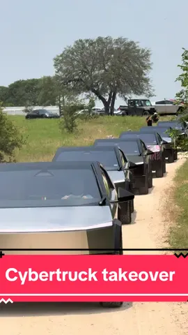 Cybertruck takeover happened in Texas. The largest gathering of Tesla Cybertrucks ever. My friend IG @superteslageeks @mattsellsaustin killed it with this event. #tesla #tsla #fyp #viral #cybertruck #teslacybertruck 