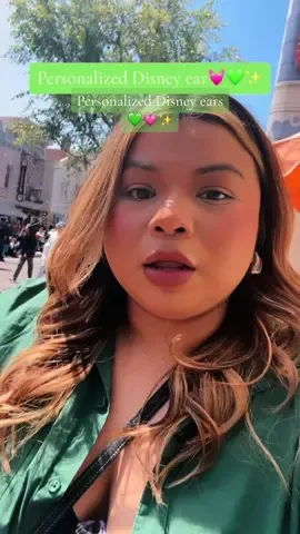 Come with me to pick up my personalized Disney ears at plaza point holiday shop💚💗✨  I placed my order around 8am and they were ready for pick up around 3pm😅🥹 long wait but definitely worth it✨ Ears-$34.99 Personalization: $15.00  #disney #disneycontentcreator #disneyland #disneyadult #disneytok #magickeyholder #disneytiktok #disneyfyp 