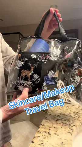 My travel bag full of skincare & makeup items. #travelitems #skincaretogo #makeupbag #worktrip #myfavoriteproducts #verabradley #gopure #tartecosmetics #peachandlily #travelessentials 