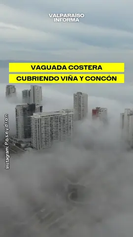 La cuenta P.o.s.e.y.d.r.o.n en IG captó durante la jornada de ayer, domingo, un espectacular video que muestra la vaguada costera cubriendo las comunas de Viña del Mar y Concón. #parati #tiktokchile 