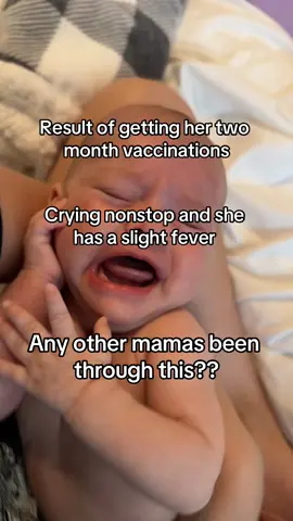 I feel so so bad for her, she has cried all night…. Thoughts mamas?? #twomonthvaccine#cryingbaby#babyfevercure  