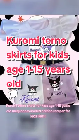 Kuromi terno skirts for kids age 1-15 years old uniqueness limited edition romper for kids Girls!#perfectforkids #highQuality #GoodQuality #veryaffordableprice👌 #Goodproduct #fypシ゚ 