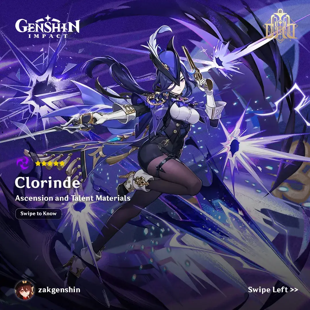 Clorinde Upgrade Material Guide⚡ #genshinguide #genshinimpactguide #GenshinImpact #fyp #genshinimpact33 #genshin #genshinimpact34 #genshinteleport #genshinimpactedit #clorinde #clorindegenshinimpact #hoyocreators @HoYoCREATORS