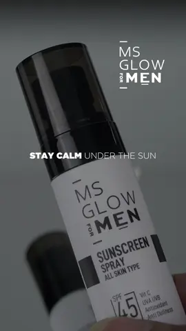 Sekarang udah gaperlu khawatir lagi deh untuk pergi keluar panas-panasan karena sudah terlindungi dari sinar UV pake Ms Glow For Men Suncsreen spray! #msglowformen #basicskincareroutine #sunscreen #Skincare 