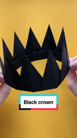 Replying to @imyourbiggestfanzanna    How to make easy origami crown #origami #tutorial #origamitutorial #origamicrown #papercrown #blackcrown 