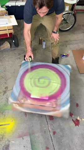 Stencils on spinning painting looks perfect! 😲