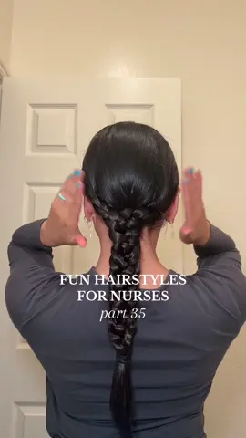 triple braid  for work yesterday 👩🏽‍⚕️🫶🏼🤍 #funhairstylesfornurses #nursehair #easynursehairstyles #nursingstudenthairstyle #triplebraid #triplebraidhairstyle #braidedhairstyle #hairtutorial 