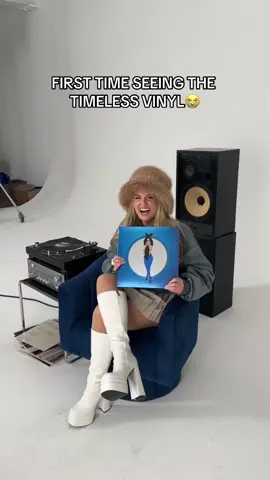 REVEALING MY EXCLUSIVE TIKTOK VINYL 🥹….but only if you tune into my @TikTok live tomorrow at 4PM PT! 💙 #TIMELESS 
