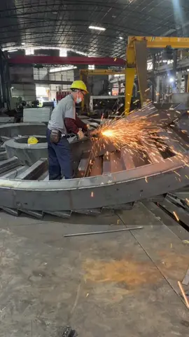 Design and Fabricate of Steel Structure Stair. #weldingsteelstaircase #steelstaircase #industrialstaircase #steelstair #spiralsteelstairs #staircaseconstruction  @Famous Steel Engineering 