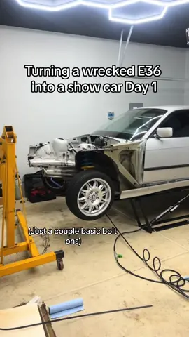 Day 1 progress on the E36 show car! #bmw #e36 #car #cars #carsoftiktok #bmwe36 #ls 