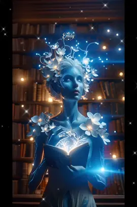 📚✨🌸 In the heart of an ancient library, an ethereal being blossoms with luminous flowers, symbolizing the timeless connection between knowledge and the beauty of the soul.  #EtherealElegance #LibraryMagic #SoulfulBeauty #TimelessWisdom #BlossomingLight #MysticalMoments #KnowledgeAndBeauty #RomanticVibes #TikTokArt #DreamyScenes 🌟 @☘️Emily’s Land Images🍃 