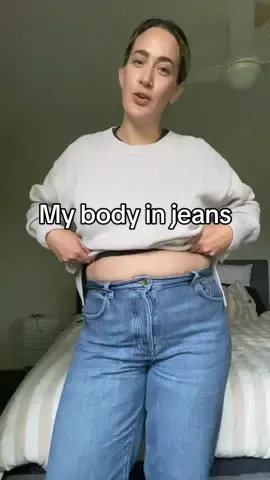 Folded waist band & all 👖 #midsize #size16 #midsizeoutfit #mumsoftiktok #mumtum #denim 