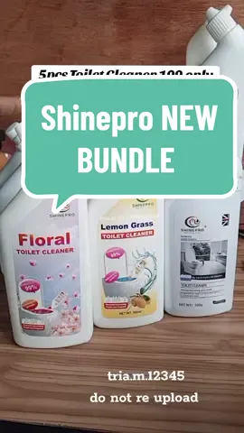 May bagong bundle na Naman si Shinepro na mas pinura check out na mga mii bahang naka sale #shinepro #toiletcleaner #toiletbowlcleaner #bowlcleaner #stainremover #floorcleaner #homecleaner #homeessentials #fyp 