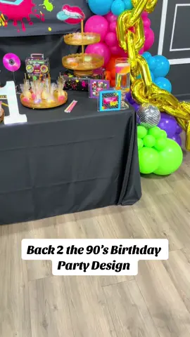 This summer needs to give 90’s vibes take a look at our back to the 90’s theme party design for our client who was turning 21!  #90spartydecor #90sparty #21stbirthday #kbdayk #partydesign #atlanta 
