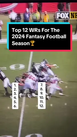 Top 12 WRs For The 2024 Fantasy Football Season🏆#nfl #fantasyfootball #fantasyfootballtips #fyp 
