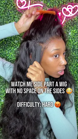 a wig with no parting space on the sides is definitely a challenge 😂 #frontalwiginstall #sidepart #wiginfluencer #fypツ 