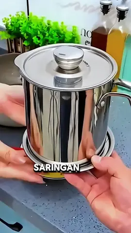 oil filter pot saringan tempat minyak goreng stainless steel ukuran 1,3 liter. tempat wadah minyak serbaguna #saringanminyakstainless 