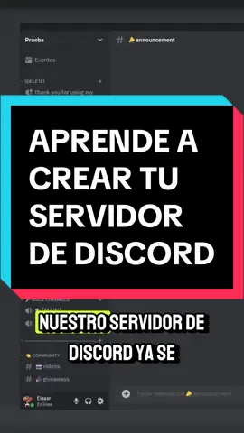 Crear servidor de Discord #streamers #stream #streamerpequeño #fyp #Viral #parati #discord #creadoresdecontenido #eleaxr 