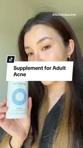 It does not contain biotin for those looking to avoid it. For non-cystic acne.  These statements have not been evaluated by the Food and Drug Administration. This product is not intended to diagnose, treat, cure, or prevent any disease. @Nutrafol Skin #nutrafolpartner #supplementsforwomen #Inverted 