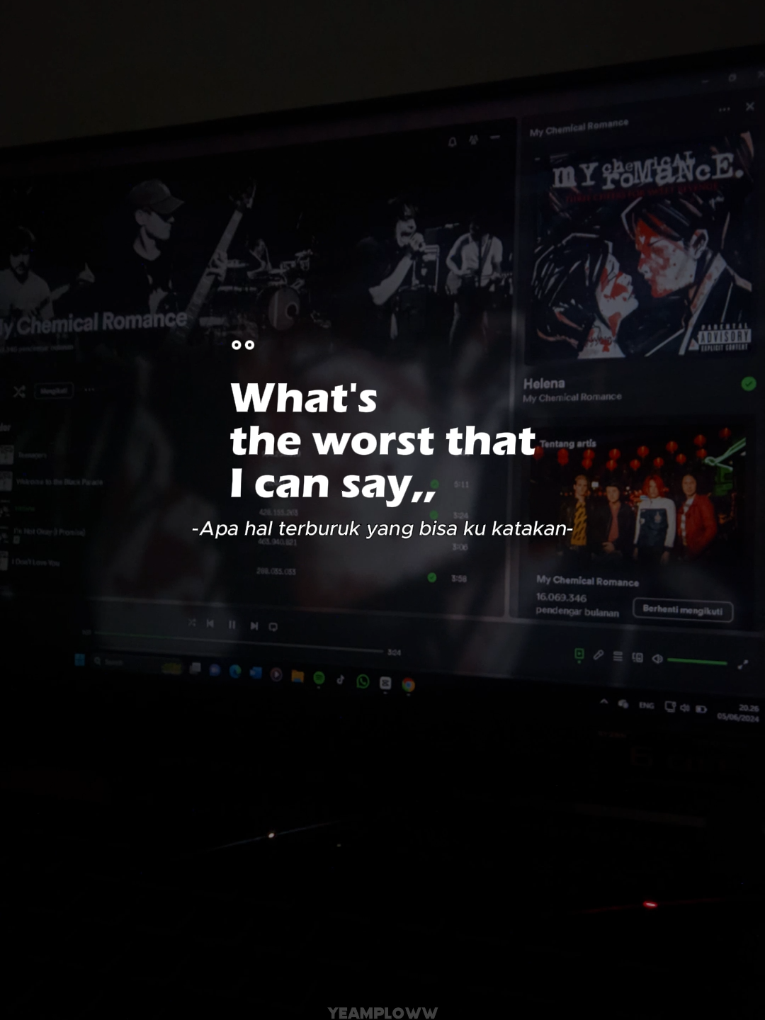 | My Chemical Romance - Helena | >>>> . . #fyp #4u #mychemicalromance #helena #mcr #storywa #lirik #liriklagu #lirikterjemahan #musiclyrics #playlist #spotify #capcut #viral
