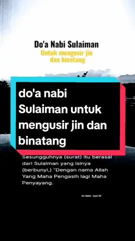 Do'a Nabi Sulaiman untuk mengusir jin dan binatang #doanabisulaiman #bismilahirahmanirahim  #masyaallahtabarakallah #amiin🤲 