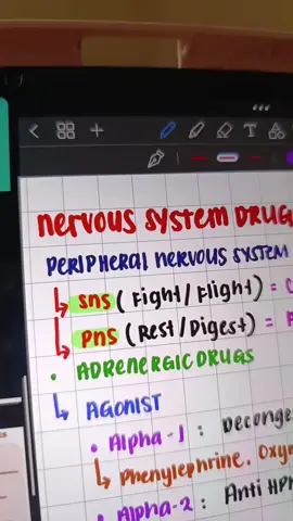 nervous system drugs - peripheral nervous system #studentnurse #nursingstudent #nursing #nursingschool #reviewer #nursingnotes #notetaking #studywithme #studytok 