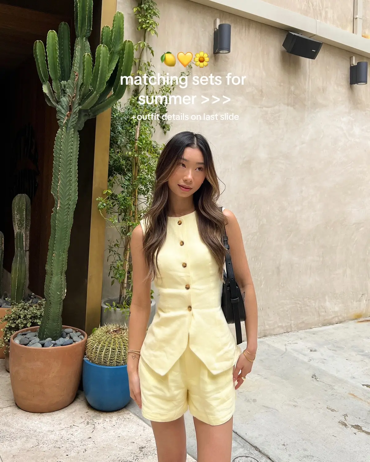 matching sets are my favorite to style 💛 such an easy, effortless way to look put together!  #OOTD #summerootd #springootd #easyoutfits #simpleoutfit #summeroutfitideas #matchingset #petitestyle #petitefashion @PEPPERMAYO @ShoeDazzle @JustFab  summer outfit inspo summer outfit ideas easy outfit ideas summer sandals summer bag cute summer tops