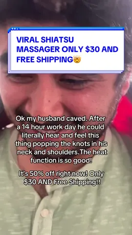He’s a dedicated user of the massager now!😅🙌🏽😍 #backmassager #neckmassager #shoulderpain #backpainrelief #neckpainrelief #TTSACL #TikTokShopSummerSale #SummerDeals
