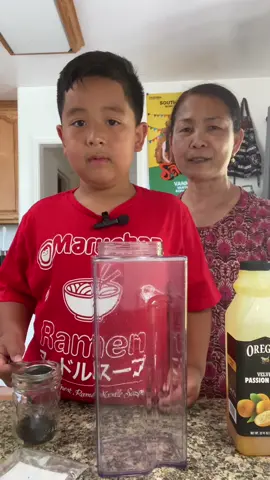 My grandson is always wanting to learn my recipe. #fypforyou #teaching #grandson #passiofruitdrink 