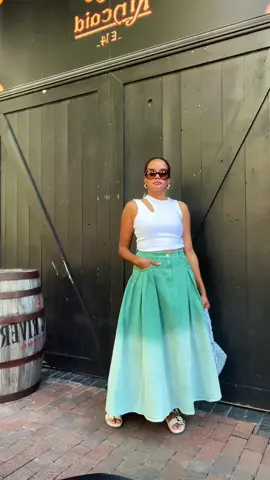 I need more “lets grab coffee friends”  ☕️👯‍♀️😌 #coffeeoutfit #denimskirtoutfit #blackgirlfashioninspo #maxmara #blackgirlootd #summerstyles 