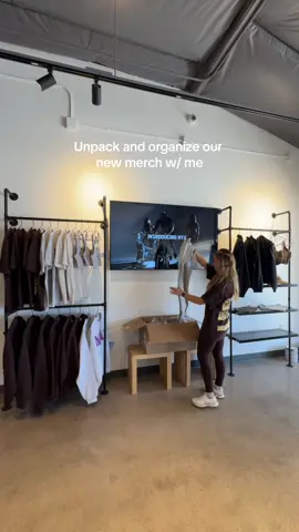 Unpack and organize our new studio merch with me! @NYX #nyxcycle #SmallBusiness  #indoorcycling #lululemon 