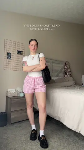 i dont care the boxer short trend is cuuuute + these pink plaid boxers are chefs kiss 💅🏼🎀💞🌸 #boxershorts #trending #boxershort #pinterestaesthetic #pinkaesthetic #fyp #girlythings #fashioninspo #outfitinspo #viraltrend 