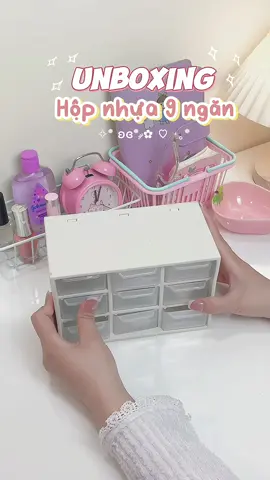 Unbox hộp nhựa 9 ngăn decor xinh giá hạt rẻ 🌷 #unbox #unboxing #unboxingvideo #xh #review #xuhuong #fyp #decor #decorbanhoc #hopdungtrangsuc 