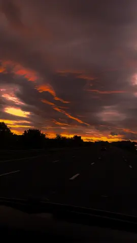 Stunning 🤯 #epic #sky #road #driving #sunset #drive #redsky #cinematic #vibe