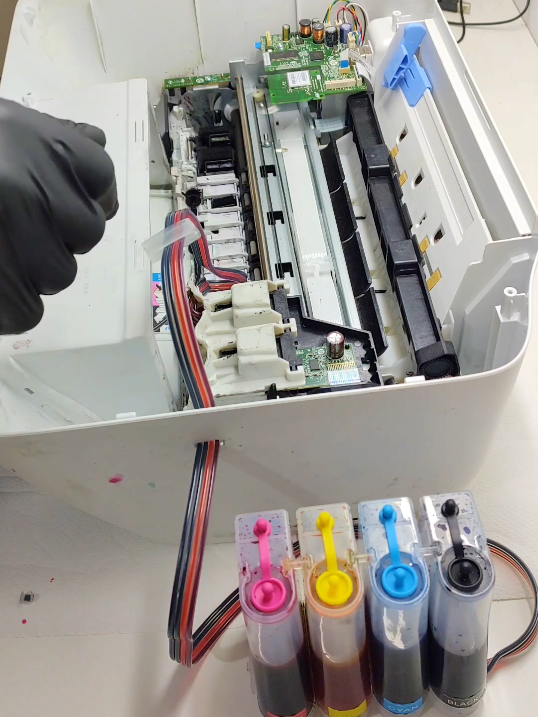 Reemplazo de cartucho en HP con sistema continuo #tutorial #pasoapaso #hp #reparacion #impresora