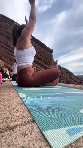 such a cool way to start the morning ! Yoga at Red Rock Amphitheater 🥲😍 #travel #colorado #Outdoors #workout #yoga #Fitness  