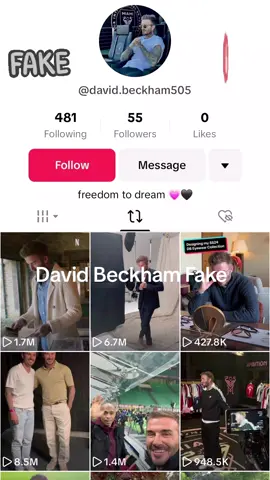 David Beckham  David Beckham Fake 🤔🤥🧐 #davidbeckham #davidbeckhamfake #notrealman #stolenphotos #england #englandfootball #fake #fakeprofile 