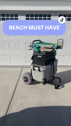 This glides through the sand and is so easy to steer! If you go to the beach this will make your beach days less stressful and less work!!! #beachday #beachmusthaves #family #parentsoftiktok #beachcart #vevor #baloontires #beachlife 