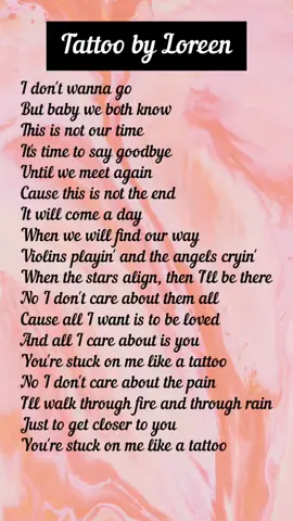Tatoo by Loreen. Full lyrics #allyourlyrics #musiclyrics #song #lyrics #lyricstogo 