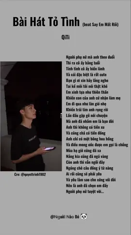 A Cồng người con gái bạn thương vào đây đi😉👉 Cre: @quyettrinh1902  #baihattotinh #QiTi  #beat #sayemmatroi  #rap #nhacchehay  #fyp  #nhaccoloi #lyricsmusic #nhactamtrang #xuhuongtiktok #tiktokmusic #nguoinaodo_2007 